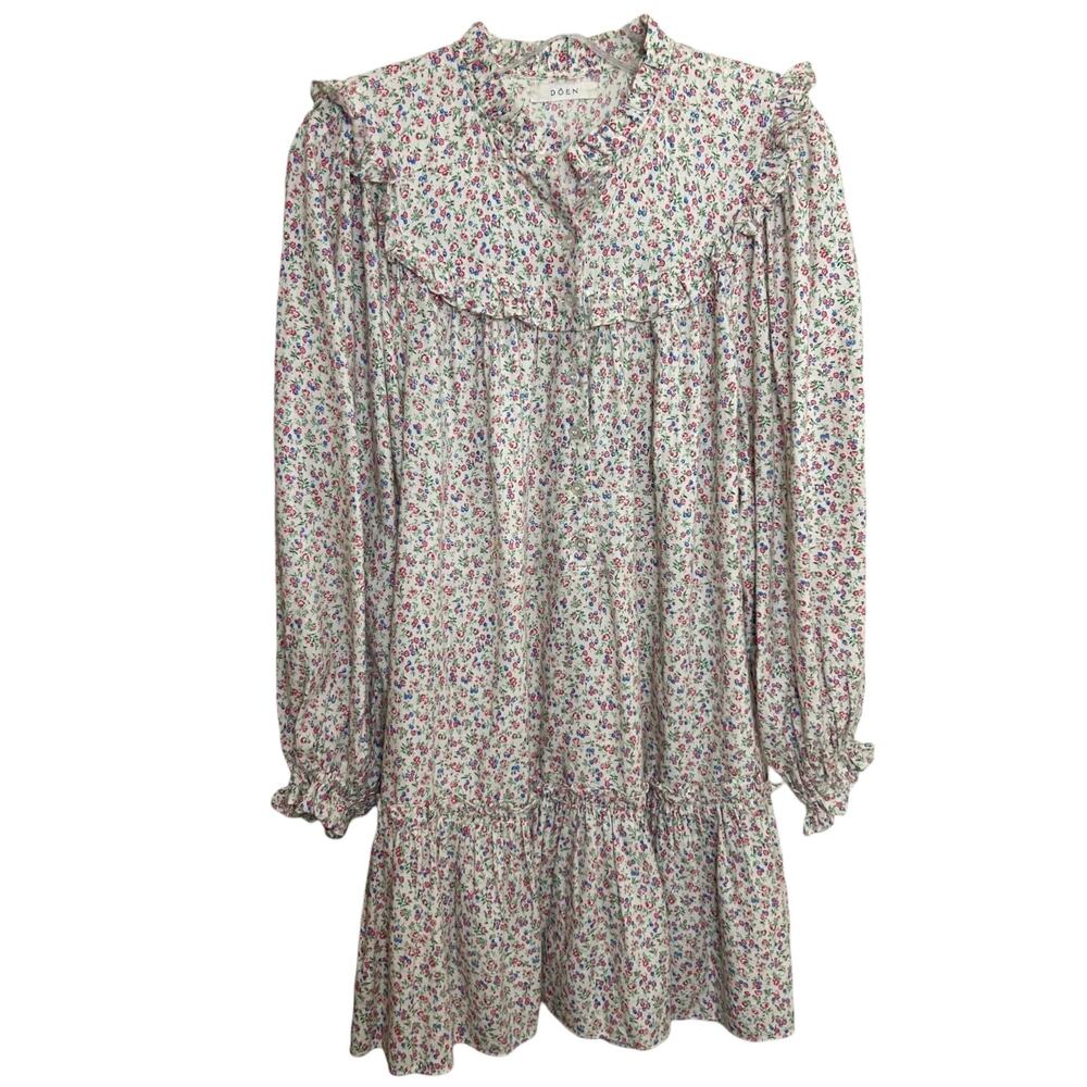 Doen Women’s 'Caton' Morning Glory Floral Mini Nightgown White Est X-Small Small - Picture 2 of 13